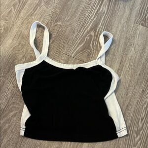 Black and White Contrast Cami Tank Top - Women